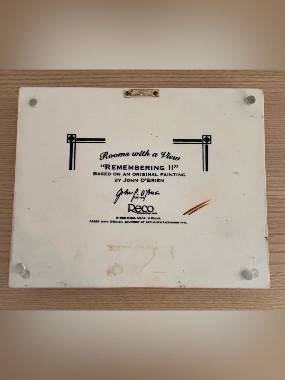 Vintage 1998 Reco John OBrien 3D Plaque Rooms With A View Remembering II - Picture 2 of 6